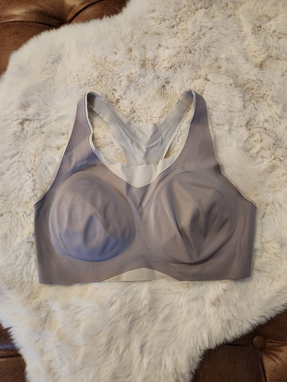 Soma Bliss Performance Light Gray Molded Cup Racerback Bra